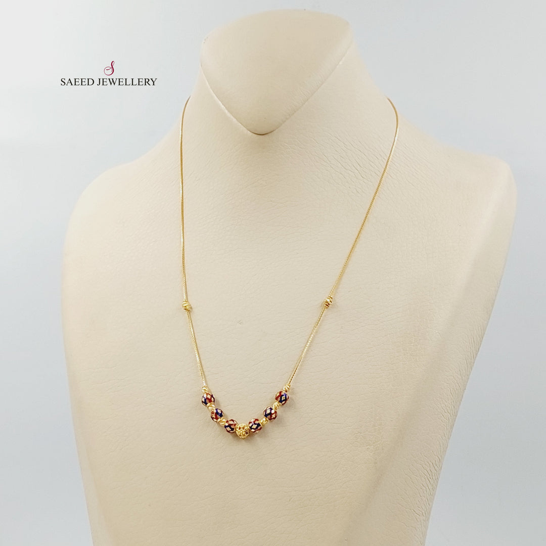 Enameled Balls Necklace Made of 21K Gold by Saeed Jewelry 