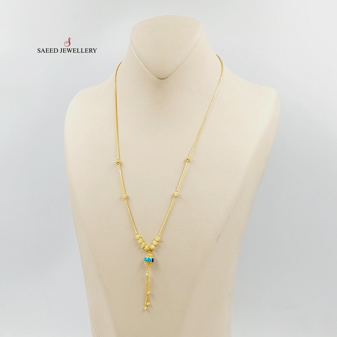 21K Gold Enameled Balls Necklace by Saeed Jewelry - Image 3