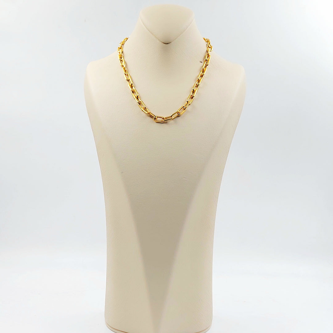 Enameled & Zircon Studded Paperclip Necklace Made of 21K Gold by Saeed Jewelry 