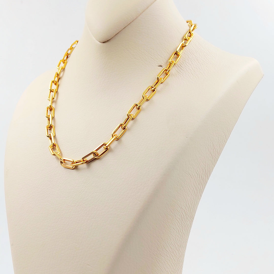 Enameled & Zircon Studded Paperclip Necklace Made of 21K Gold by Saeed Jewelry 