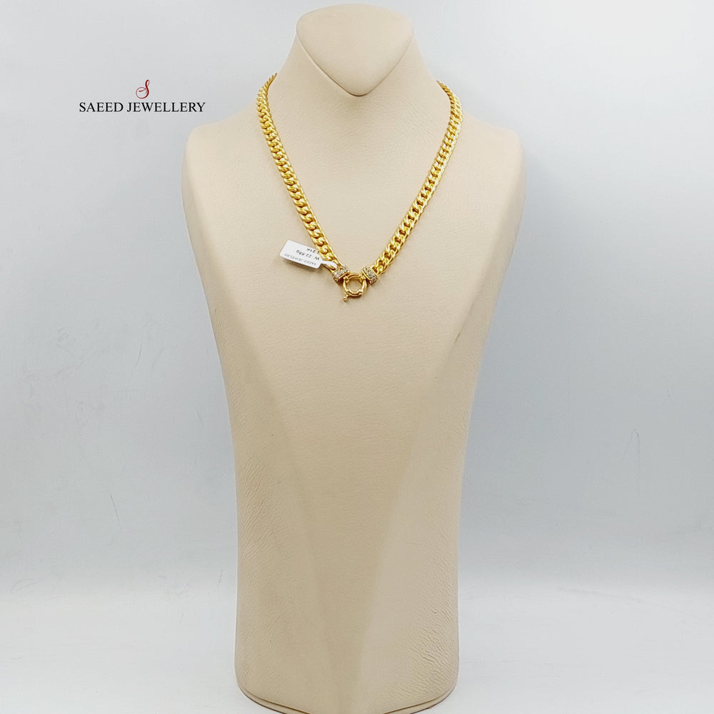 21K Gold Enameled & Zircon Studded Cuban Links Necklace by Saeed Jewelry - Image 2