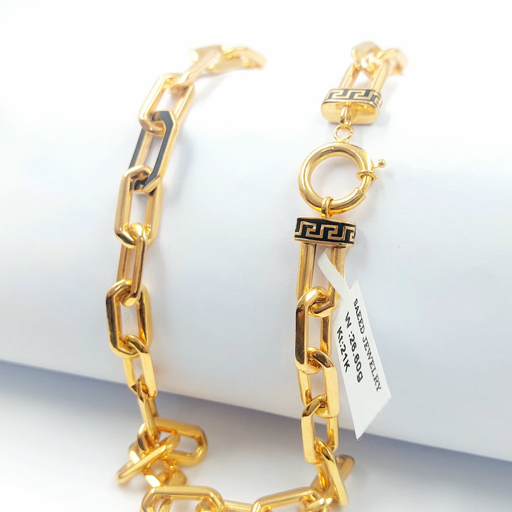 Enameled Paperclip Necklace Made of 21K Gold by Saeed Jewelry 