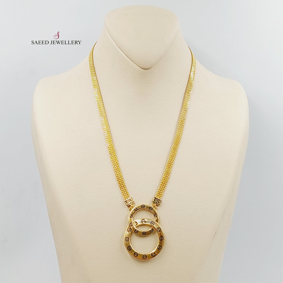 21K Gold Enameled Fancy Necklace by Saeed Jewelry - Image 1