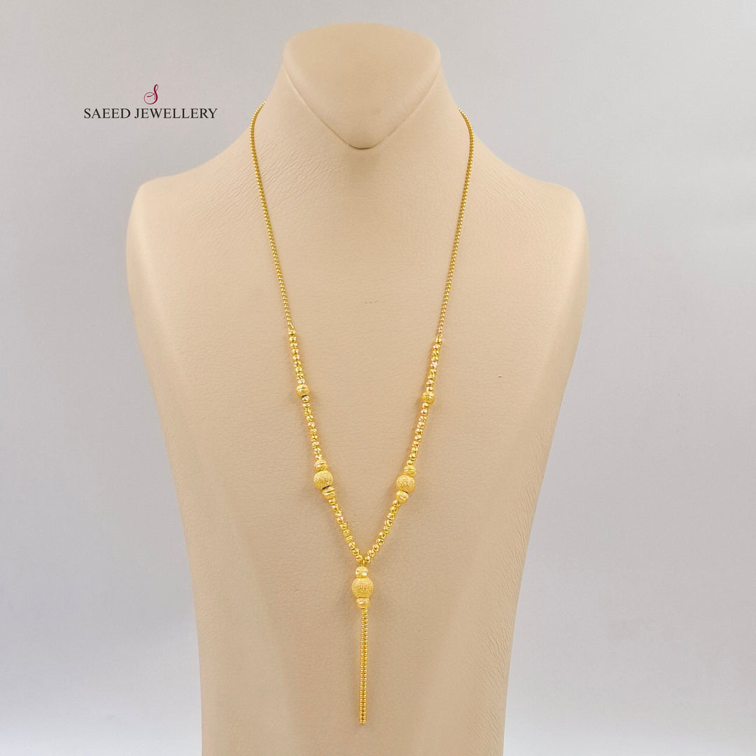 Engraved Balls Necklace Made of 21K Gold by Saeed Jewelry 