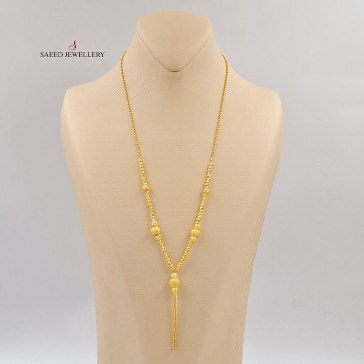 Engraved Balls Necklace Made of 21K Gold by Saeed Jewelry 