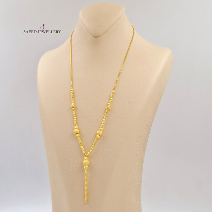Engraved Balls Necklace Made of 21K Gold by Saeed Jewelry 