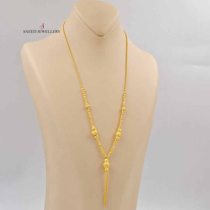 Engraved Balls Necklace Made of 21K Gold by Saeed Jewelry 