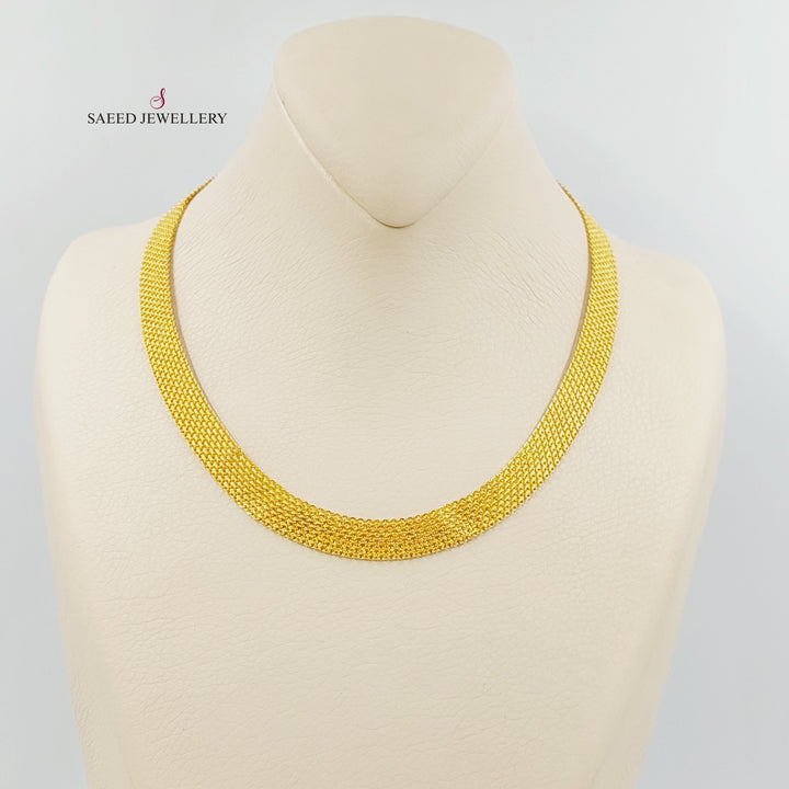 21K Gold Fancy Flat Necklace by Saeed Jewelry - Image 1