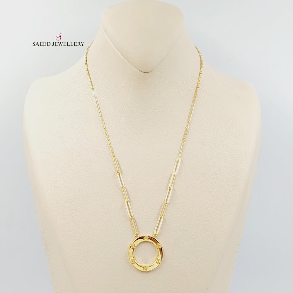 21K Gold Figaro Necklace by Saeed Jewelry - Image 2