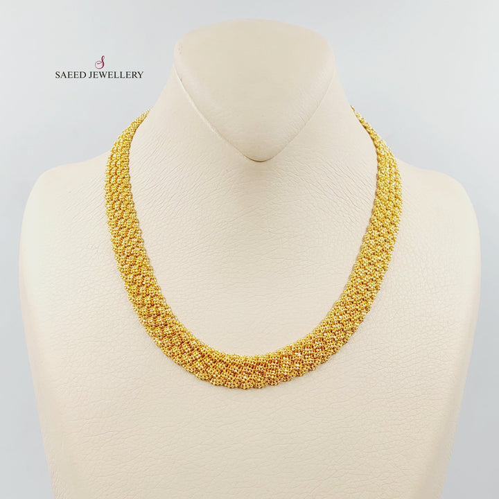 21K Gold 13m Flat Fancy Necklace by Saeed Jewelry - Image 1