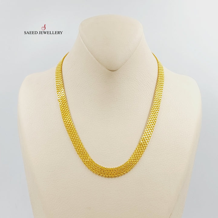 21K Gold Flat Fancy Necklace by Saeed Jewelry - Image 1