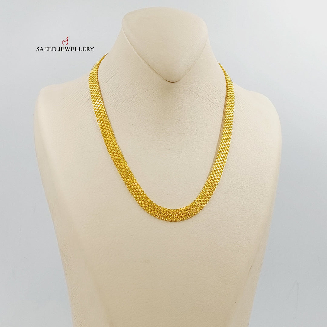 21K Gold Flat Fancy Necklace by Saeed Jewelry - Image 2