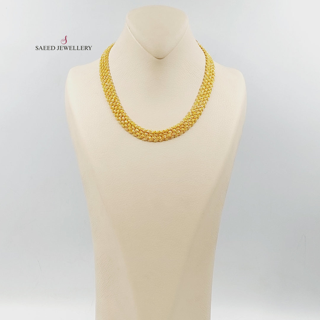 21K Gold 13m Flat Fancy Necklace by Saeed Jewelry - Image 2