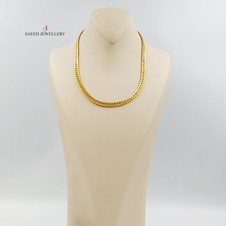 21K Gold Flat Snake Necklace by Saeed Jewelry - Image 8