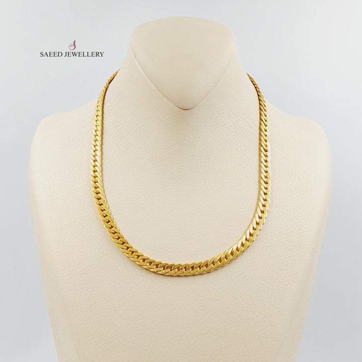 21K Gold Flat Snake Necklace by Saeed Jewelry - Image 1