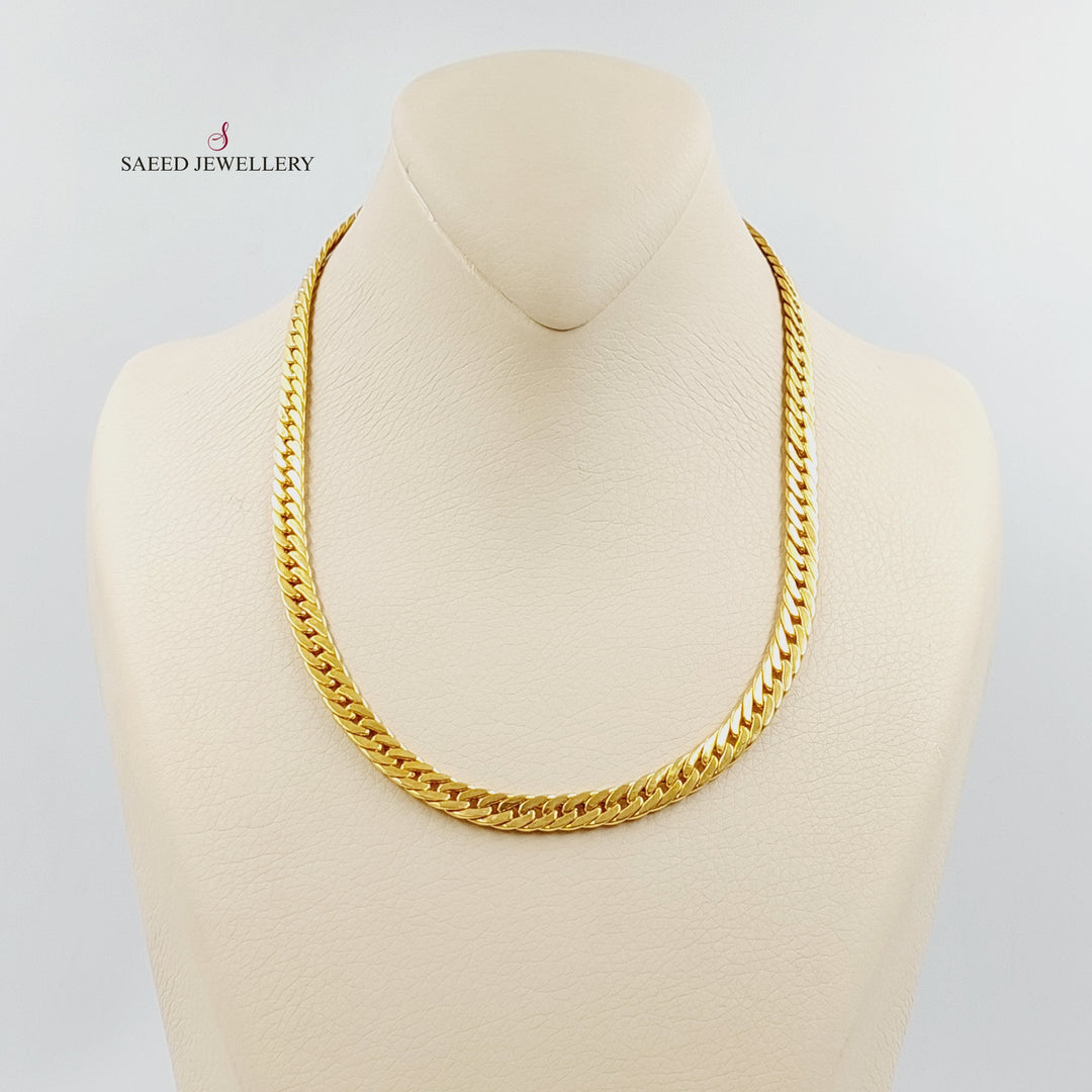 21K Gold Flat Snake Necklace by Saeed Jewelry - Image 5