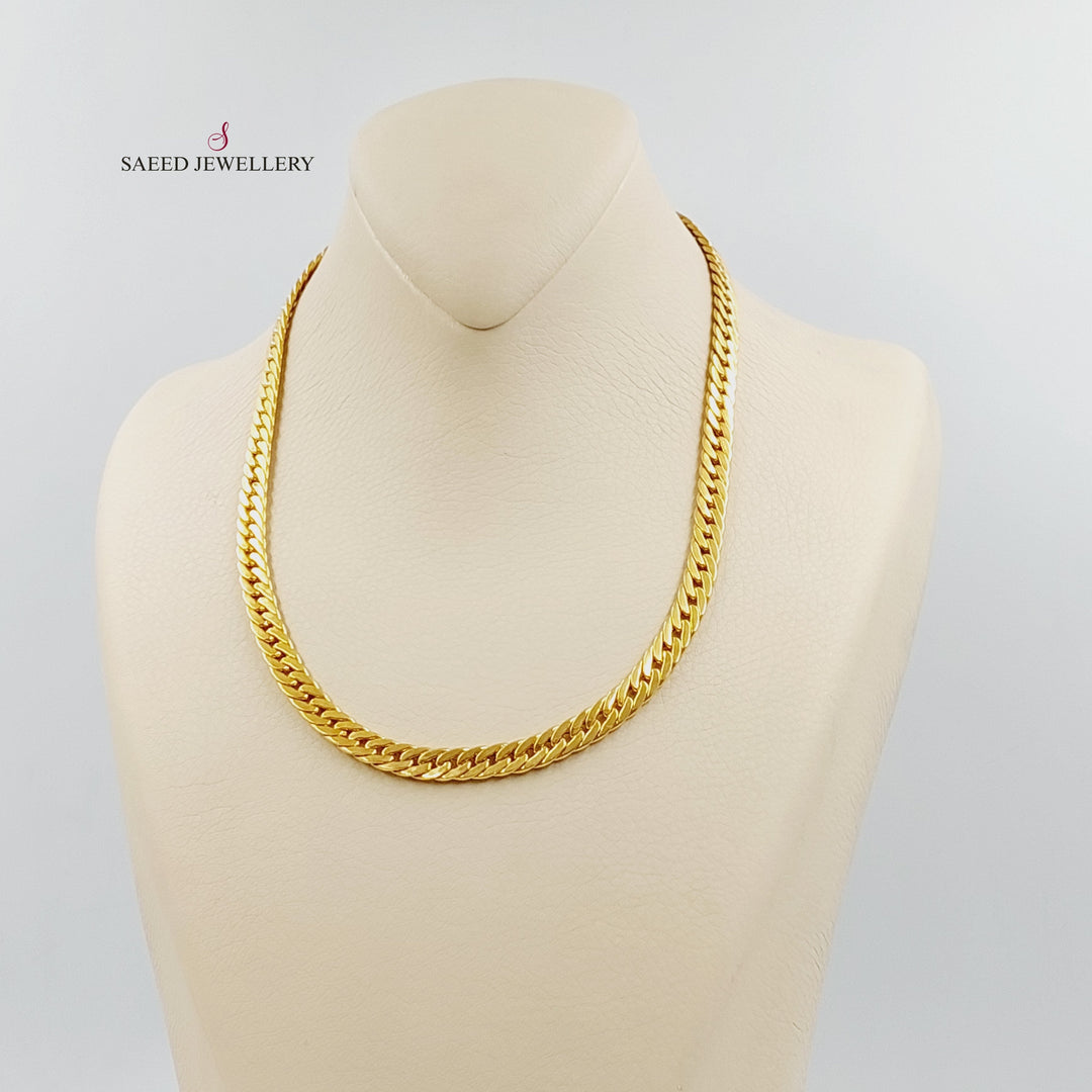 21K Gold Flat Snake Necklace by Saeed Jewelry - Image 3