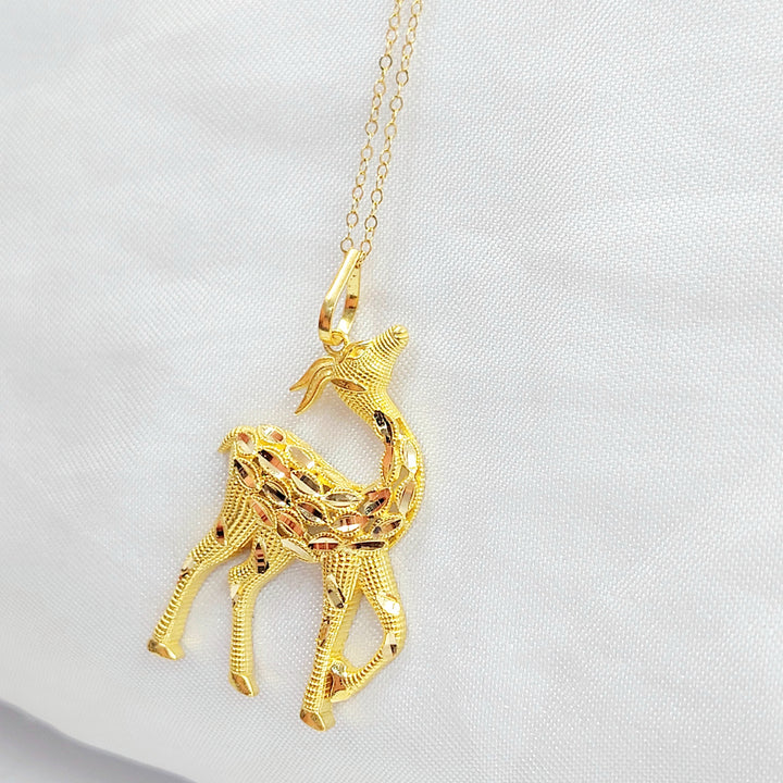 21K عقد غزال-مجوهرات الشيخ سعيد-Saeed Jewelry 