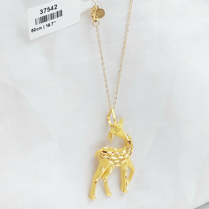 21K عقد غزال-مجوهرات الشيخ سعيد-Saeed Jewelry 