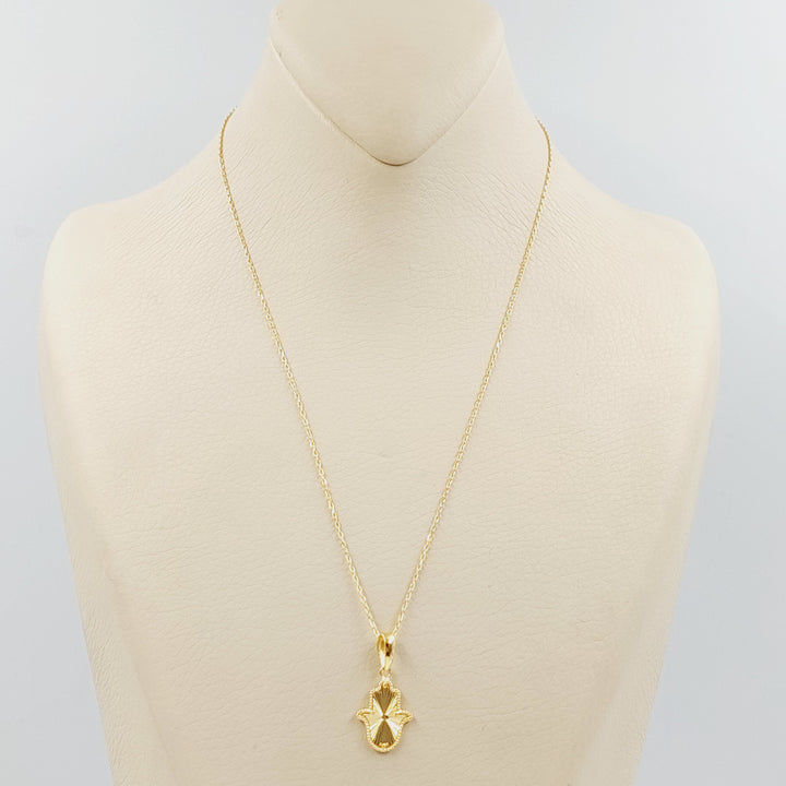 21K عقد كف-مجوهرات الشيخ سعيد-Saeed Jewelry 