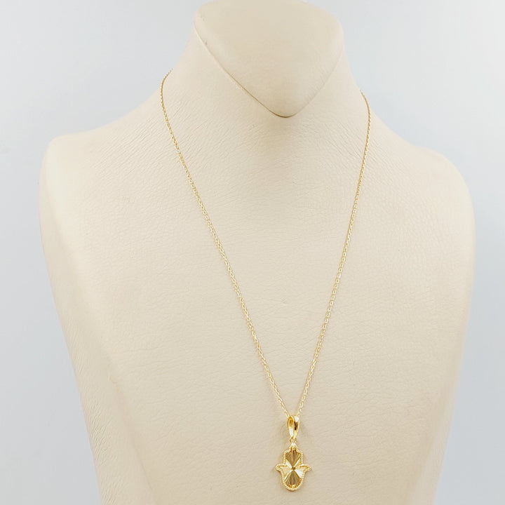 21K عقد كف-مجوهرات الشيخ سعيد-Saeed Jewelry 