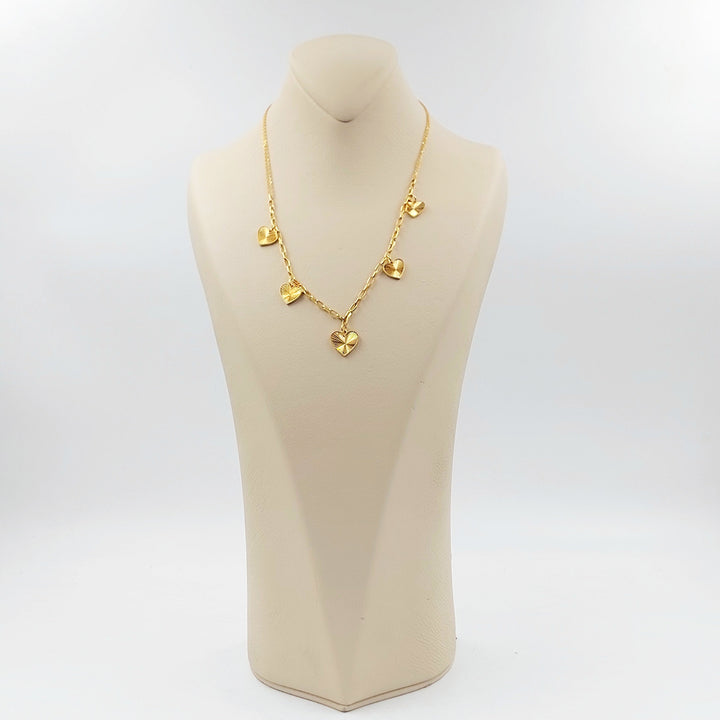21K عقد فرفشة قلب-مجوهرات الشيخ سعيد-Saeed Jewelry 