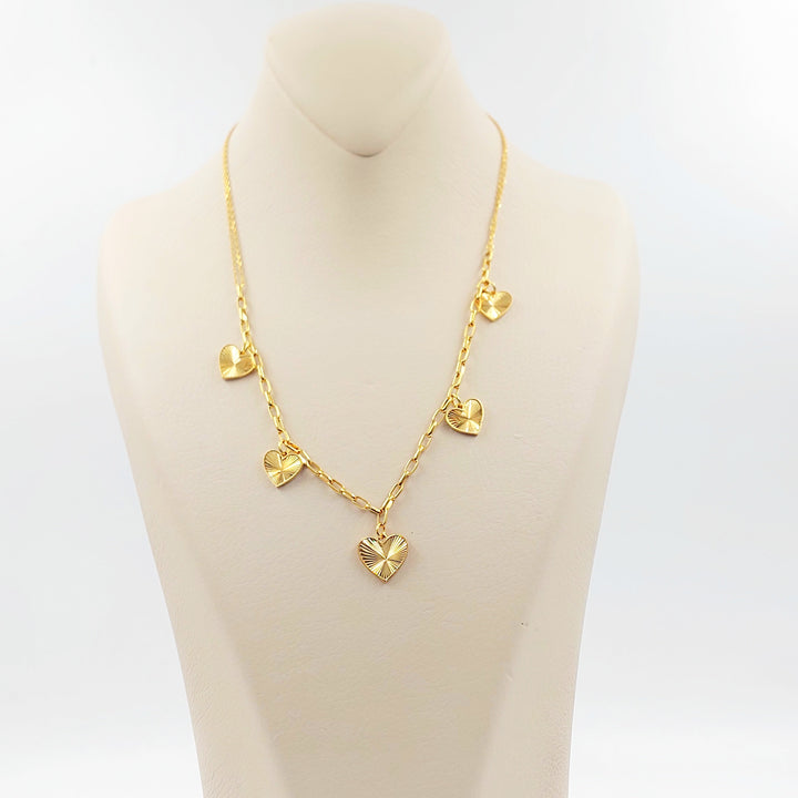 21K عقد فرفشة قلب-مجوهرات الشيخ سعيد-Saeed Jewelry 