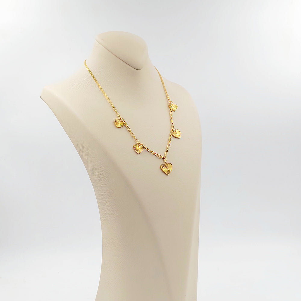 21K عقد فرفشة قلب-مجوهرات الشيخ سعيد-Saeed Jewelry 