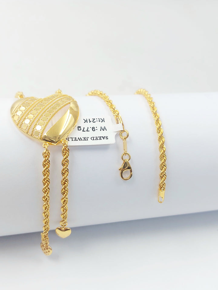 Heart Balls Necklace Made of 21K Gold by Saeed Jewelry 