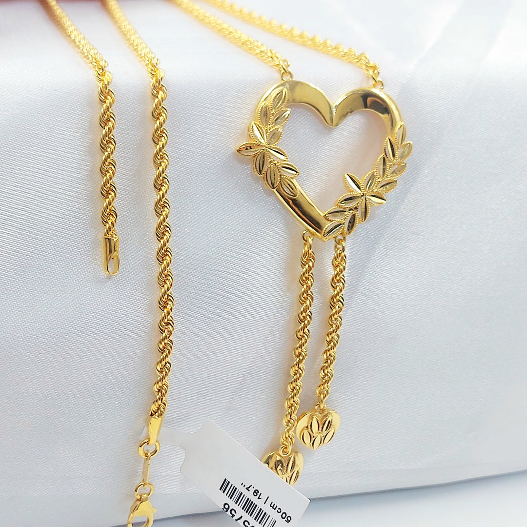 Heart Balls Necklace Made of 21K Gold by Saeed Jewelry 