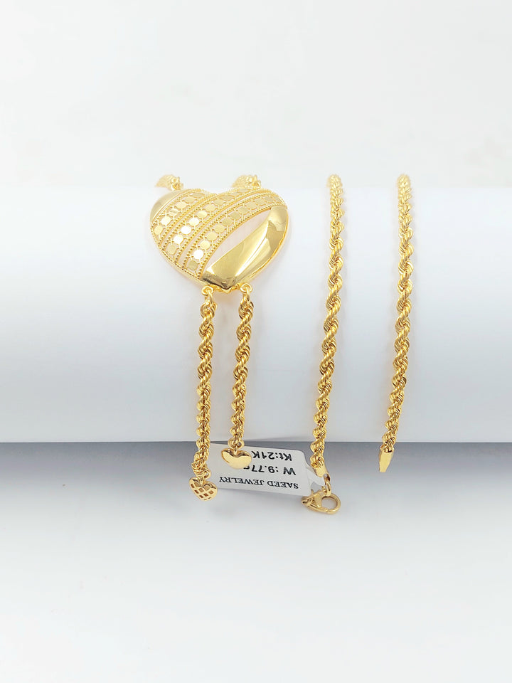 Heart Balls Necklace Made of 21K Gold by Saeed Jewelry 
