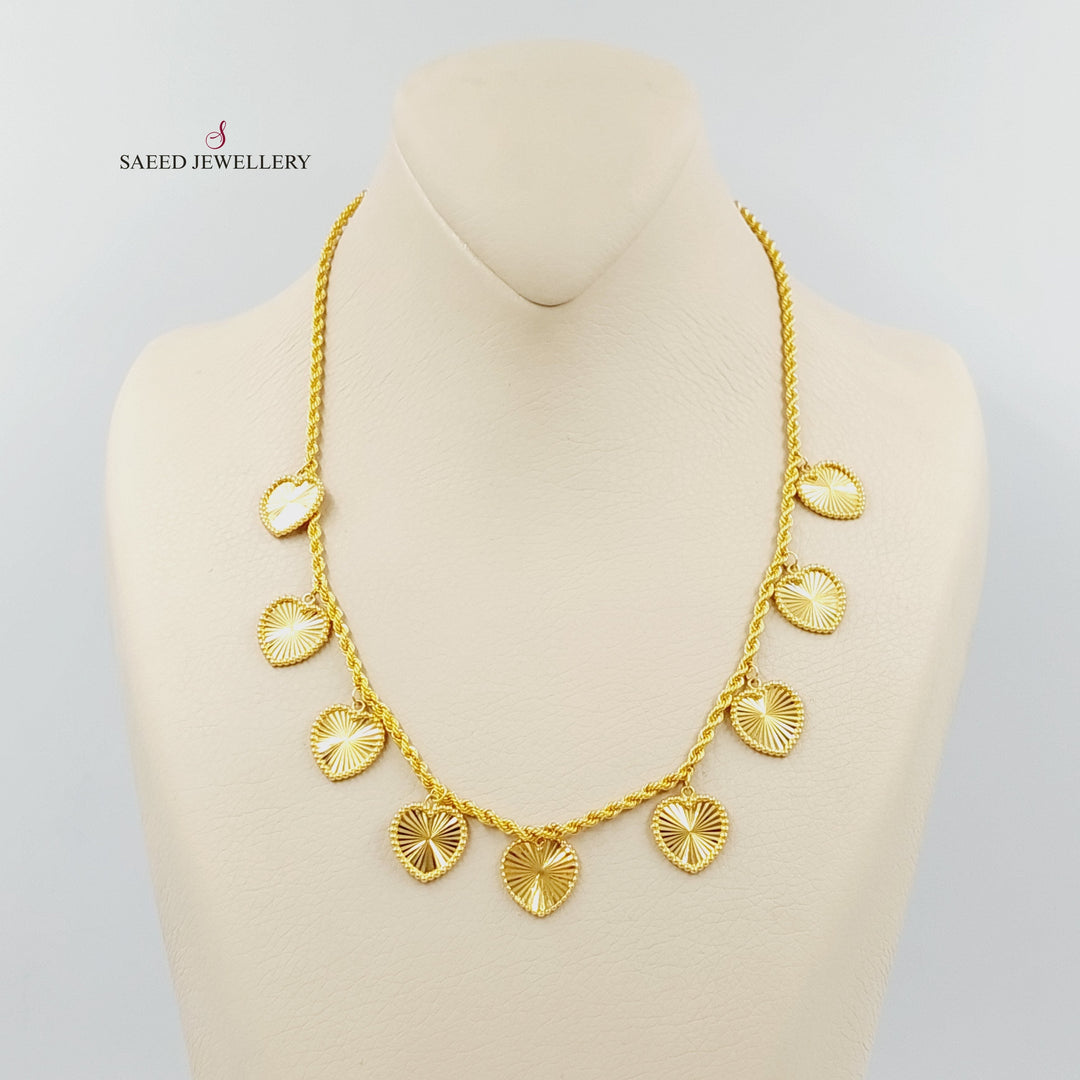 21K Gold Heart Dandash Necklace by Saeed Jewelry - Image 1