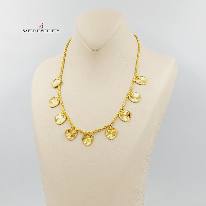 21K Gold Heart Dandash Necklace by Saeed Jewelry - Image 2