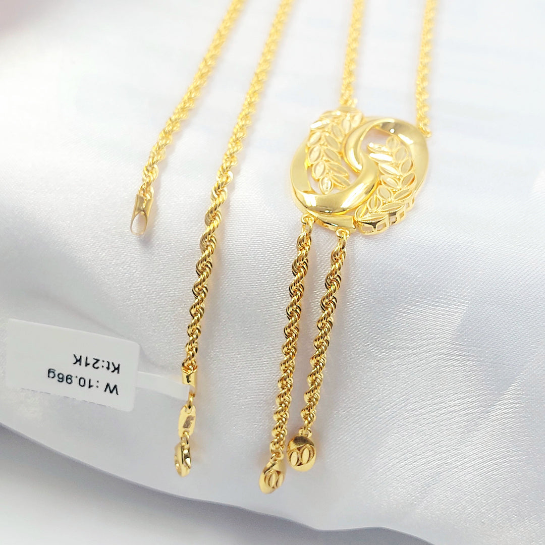 Leaf Balls Necklace Made of 21K Gold by Saeed Jewelry 