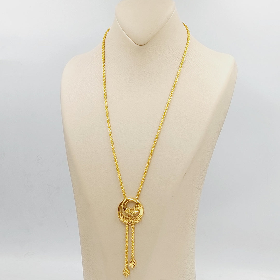 21K Gold Leaf Necklace by Saeed Jewelry - Image 3