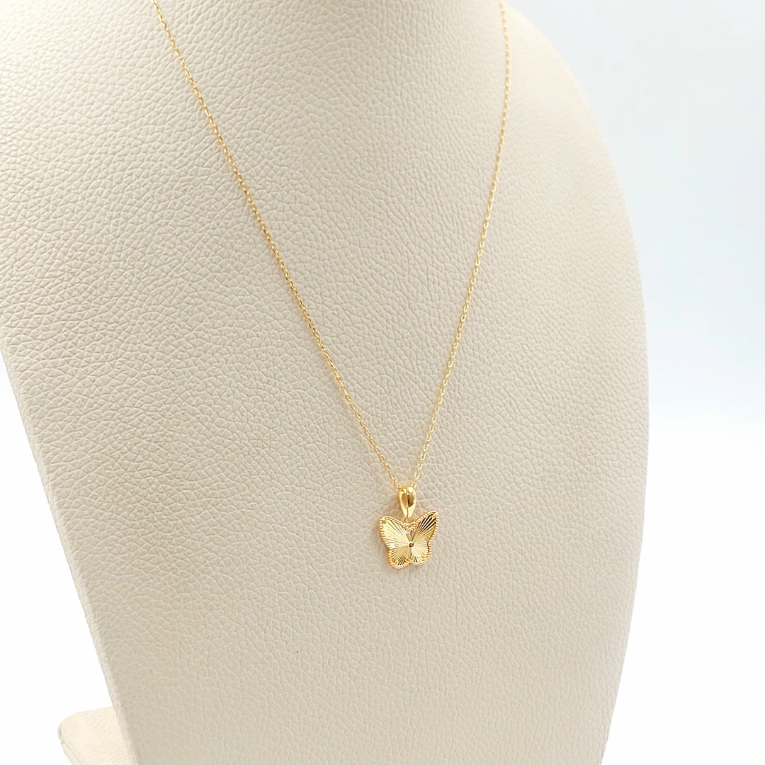 Light Butterfly Necklace Made of 21K Gold by Saeed Jewelry 