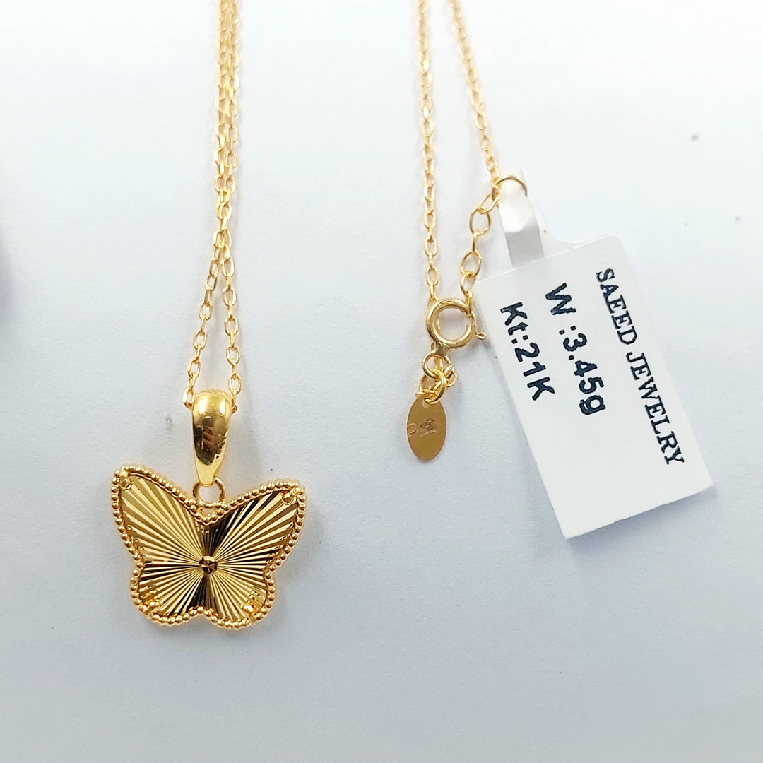 Light Butterfly Necklace Made of 21K Gold by Saeed Jewelry 