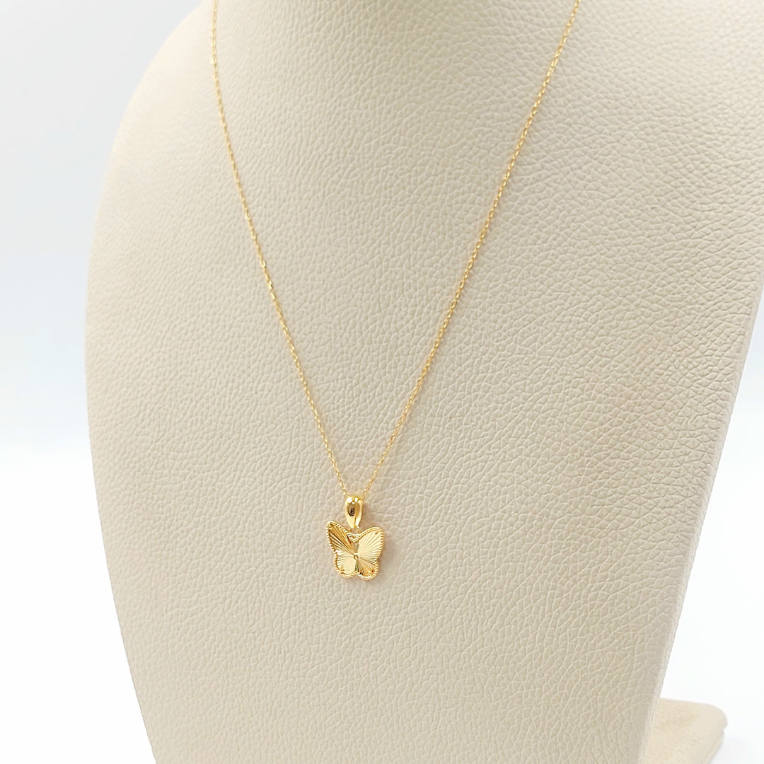 Light Butterfly Necklace Made of 21K Gold by Saeed Jewelry 