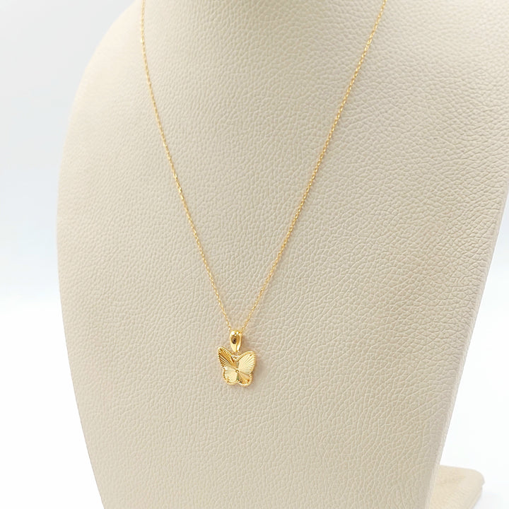 Light Butterfly Necklace Made of 21K Gold by Saeed Jewelry 
