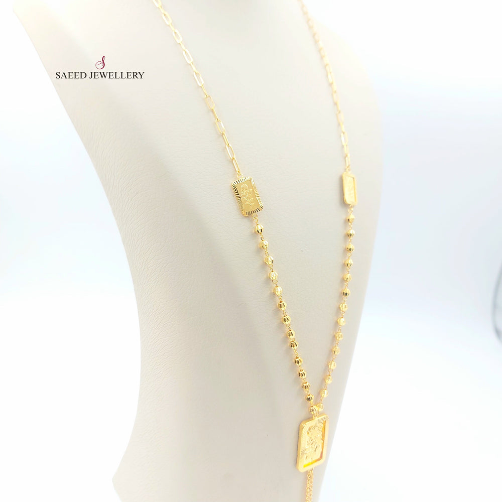 Ounce Balls Necklace Made of 21K Gold by Saeed Jewelry 