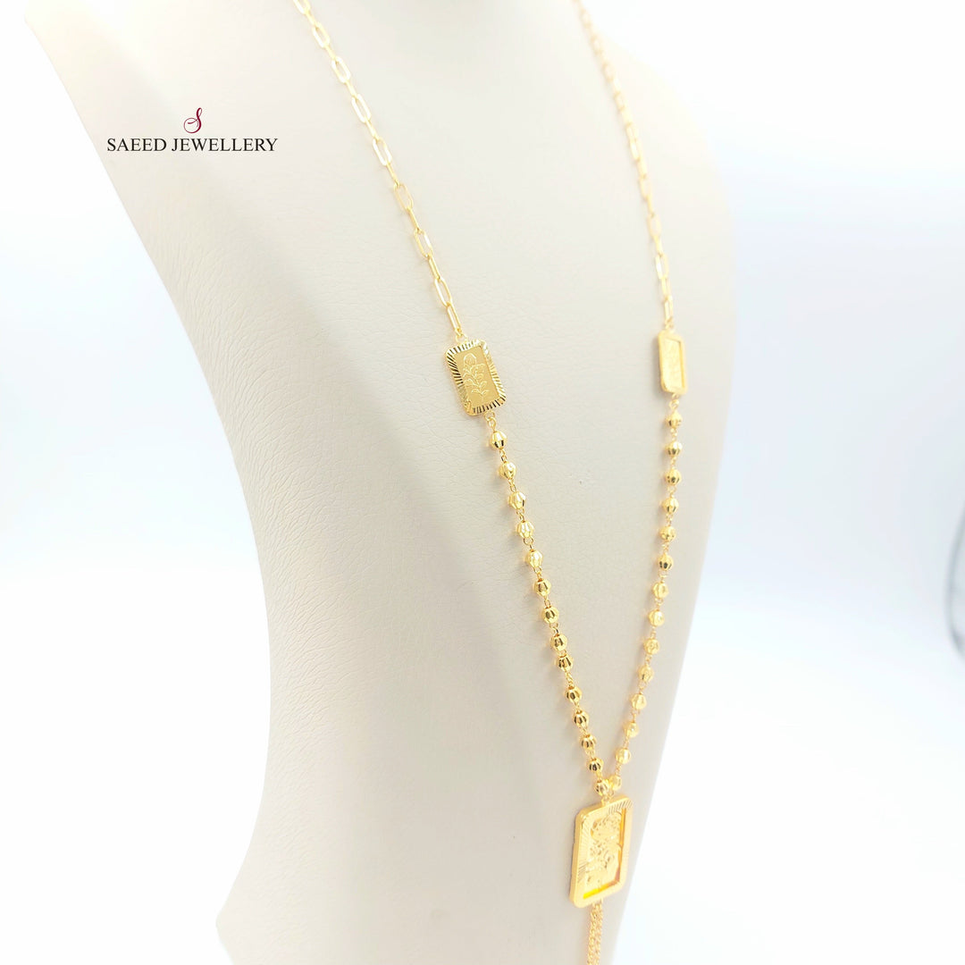 Ounce Balls Necklace Made of 21K Gold by Saeed Jewelry 