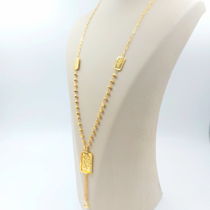 Ounce Balls Necklace Made of 21K Gold by Saeed Jewelry 