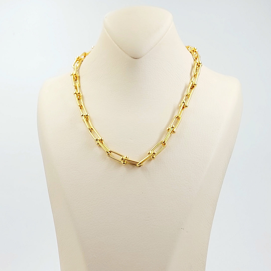 Paperclip Necklace Made of 21K Gold by Saeed Jewelry 