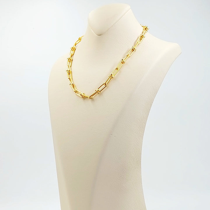 Paperclip Necklace Made of 21K Gold by Saeed Jewelry 