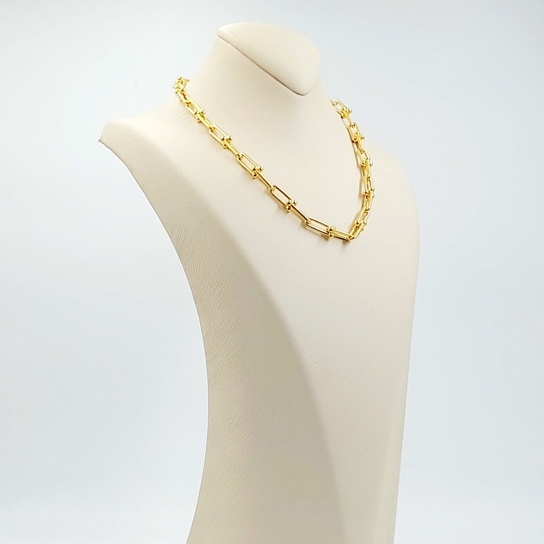 Paperclip Necklace Made of 21K Gold by Saeed Jewelry 