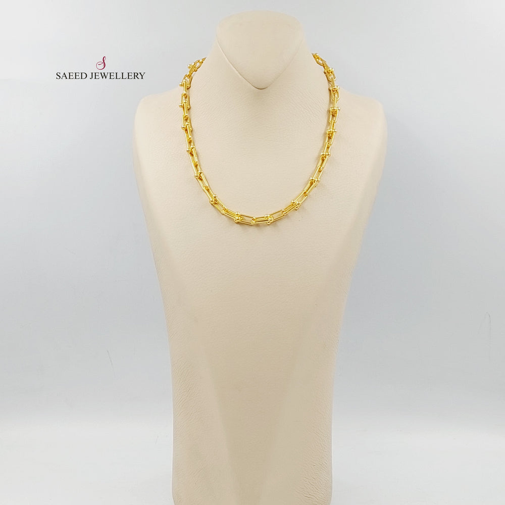 21K Gold Paperclip Necklace by Saeed Jewelry - Image 2