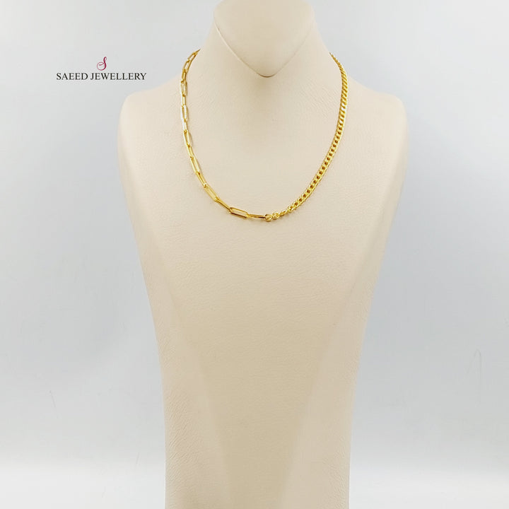 21K Gold Paperclip Cuban Links Necklace by Saeed Jewelry - Image 3