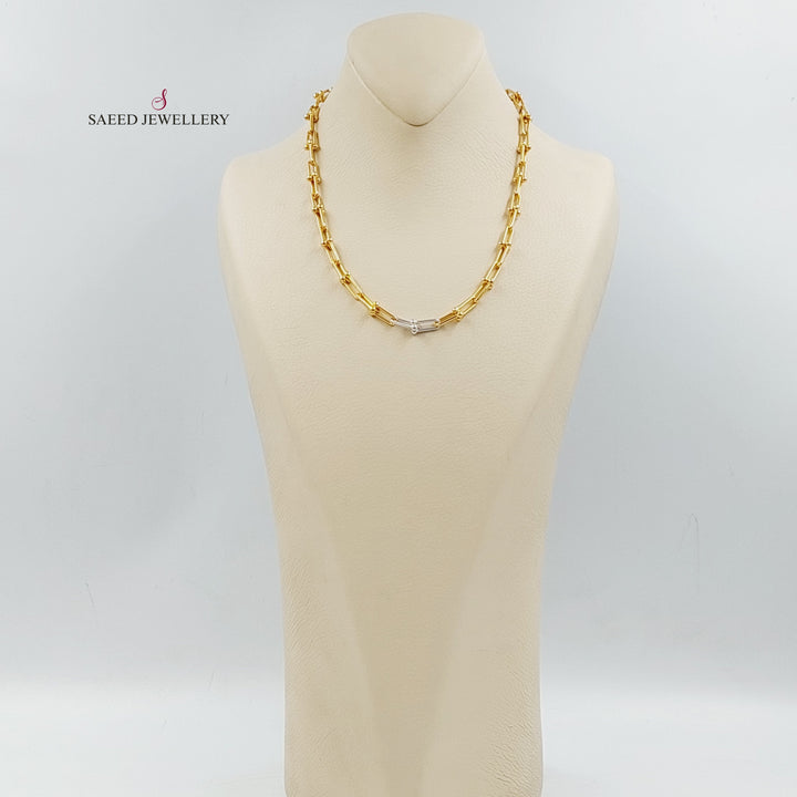 21K Gold Paperclip Necklace by Saeed Jewelry - Image 5