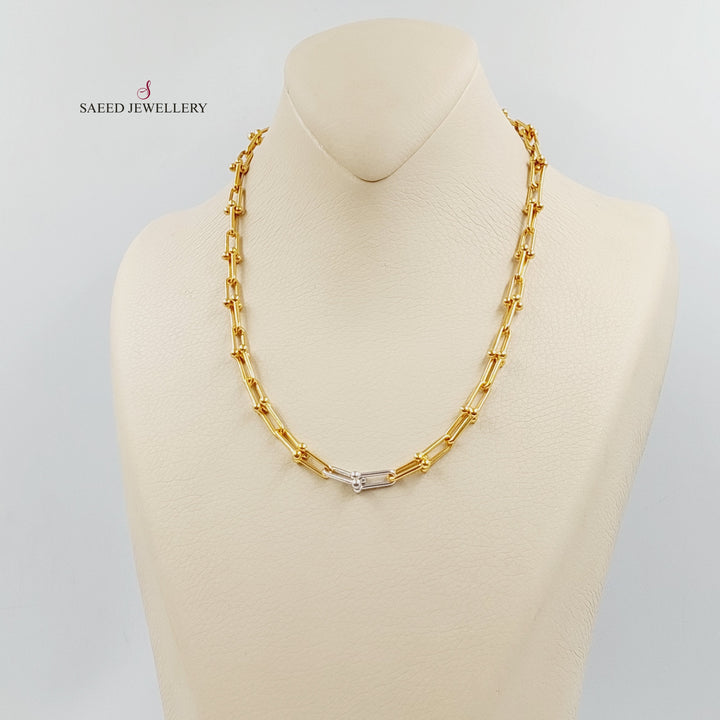 21K Gold Paperclip Necklace by Saeed Jewelry - Image 4