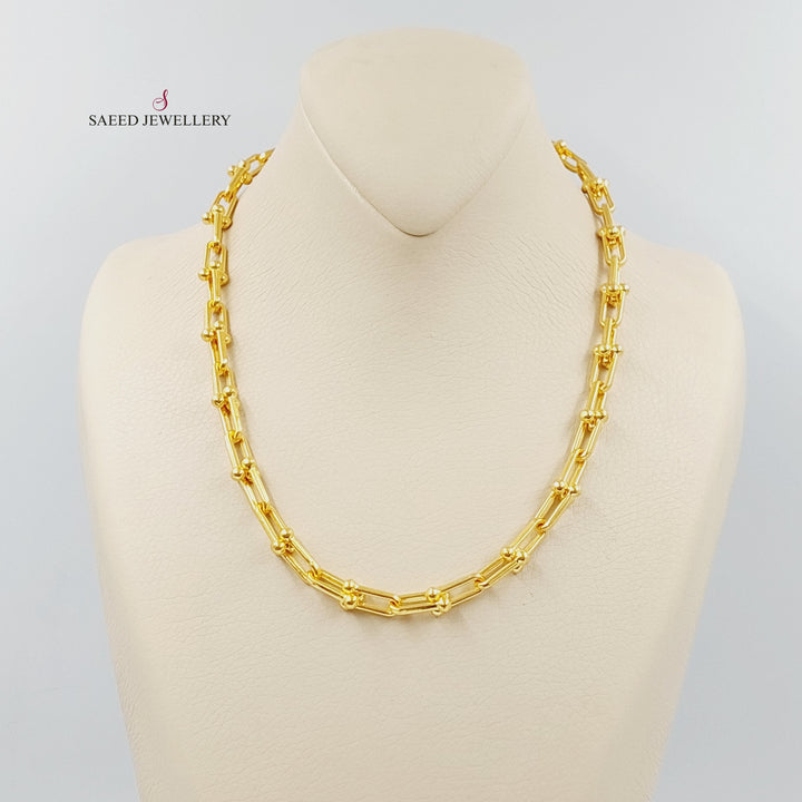 21K Gold Paperclip Necklace by Saeed Jewelry - Image 1